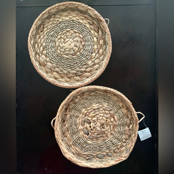 Hobby Lobby Round Woven Tray Wall Decor Set of 2 - Picture 2 of 6